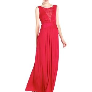 BCBGMaxAzria Prom Formal Lace Cutout Draped Jersey